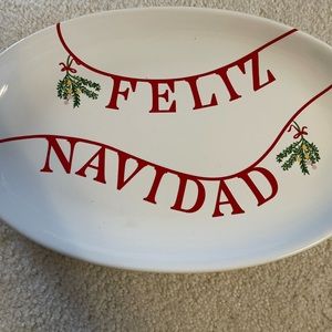Feliz Navidad threshold serving platter